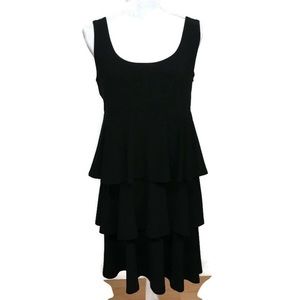 Tiani B Black Tier Ruffled Dress Sz.M
